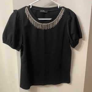 Black t-shirt with rhinestones